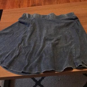 Blue cotton denim-looking skater skirt